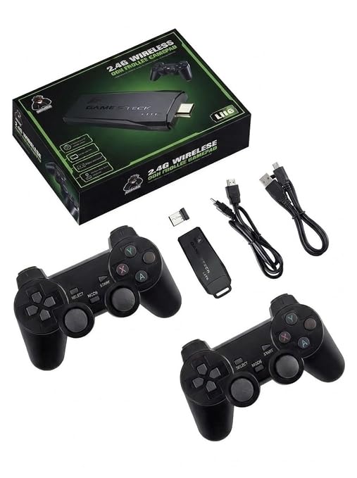 Game Stick Lite 4K HDMI Retro Game Console with 20,000+ Classic Games, 2.4GHz Wireless Controllers, 9 Built-in Emulators, Plug & Play TV Gaming System, Supports PS1, GBA, NES, SNES, SEGA & Arcade Games
